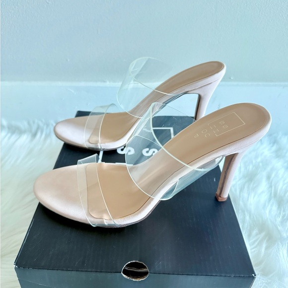 ShuShop Heddie Nude Heels with Clear Straps (New in box) Size 8